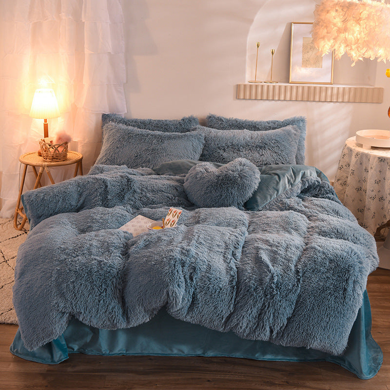 Premium Shaggy Fleece Bed Set – Cozy & Elegant