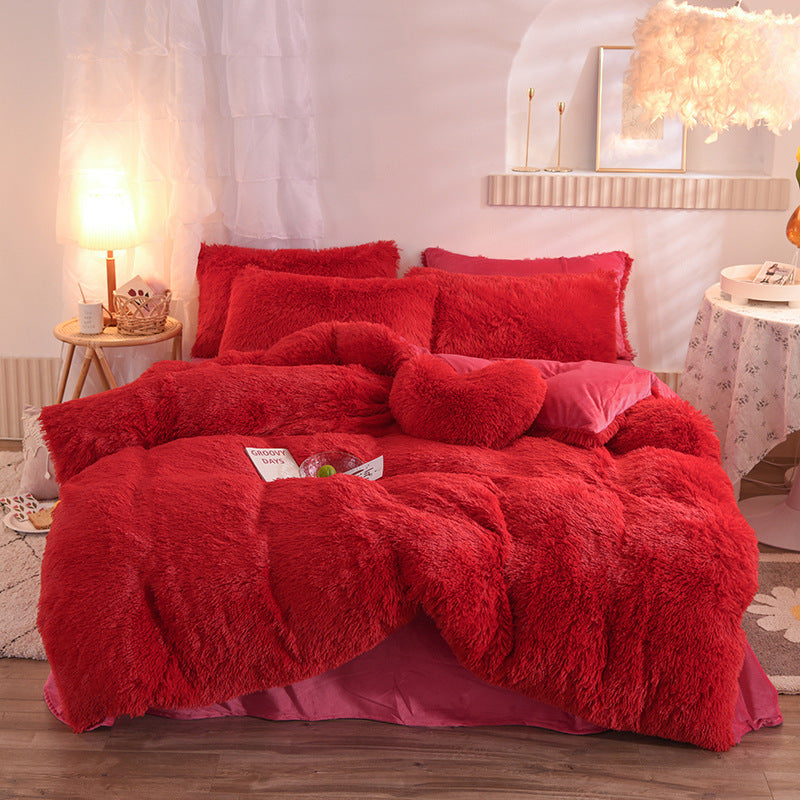 Premium Shaggy Fleece Bed Set – Cozy & Elegant
