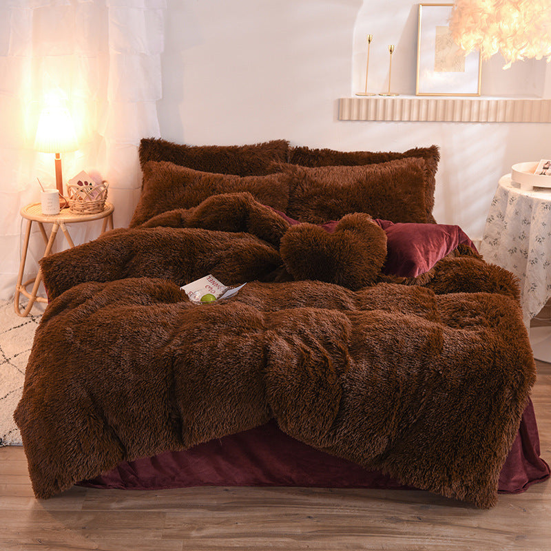 Premium Shaggy Fleece Bed Set – Cozy & Elegant