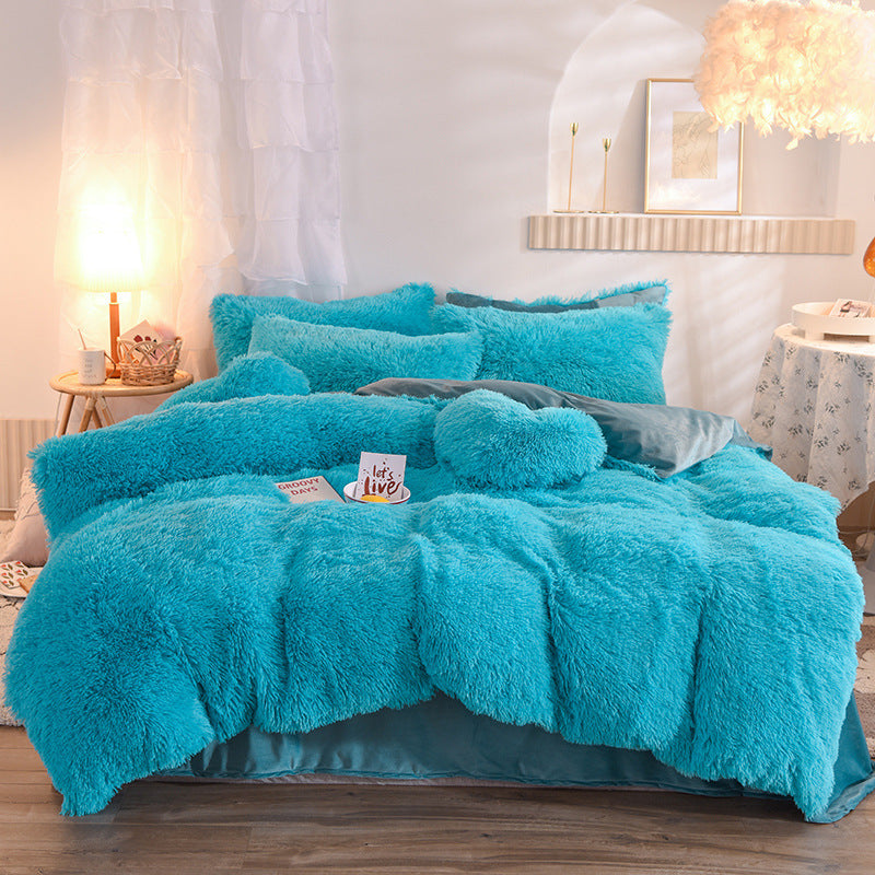 Premium Shaggy Fleece Bed Set – Cozy & Elegant