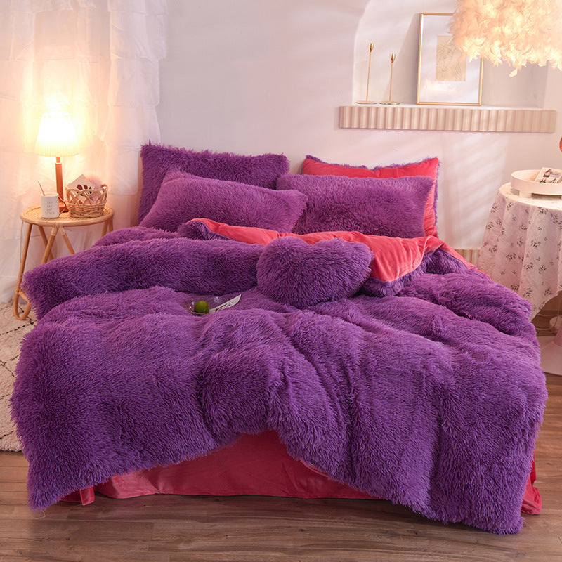 Premium Shaggy Fleece Bed Set – Cozy & Elegant