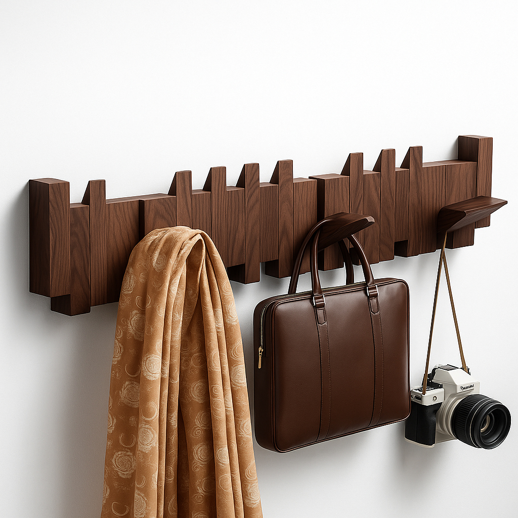 Folding Wooden Wall Hook   Organizer for Everyday Use