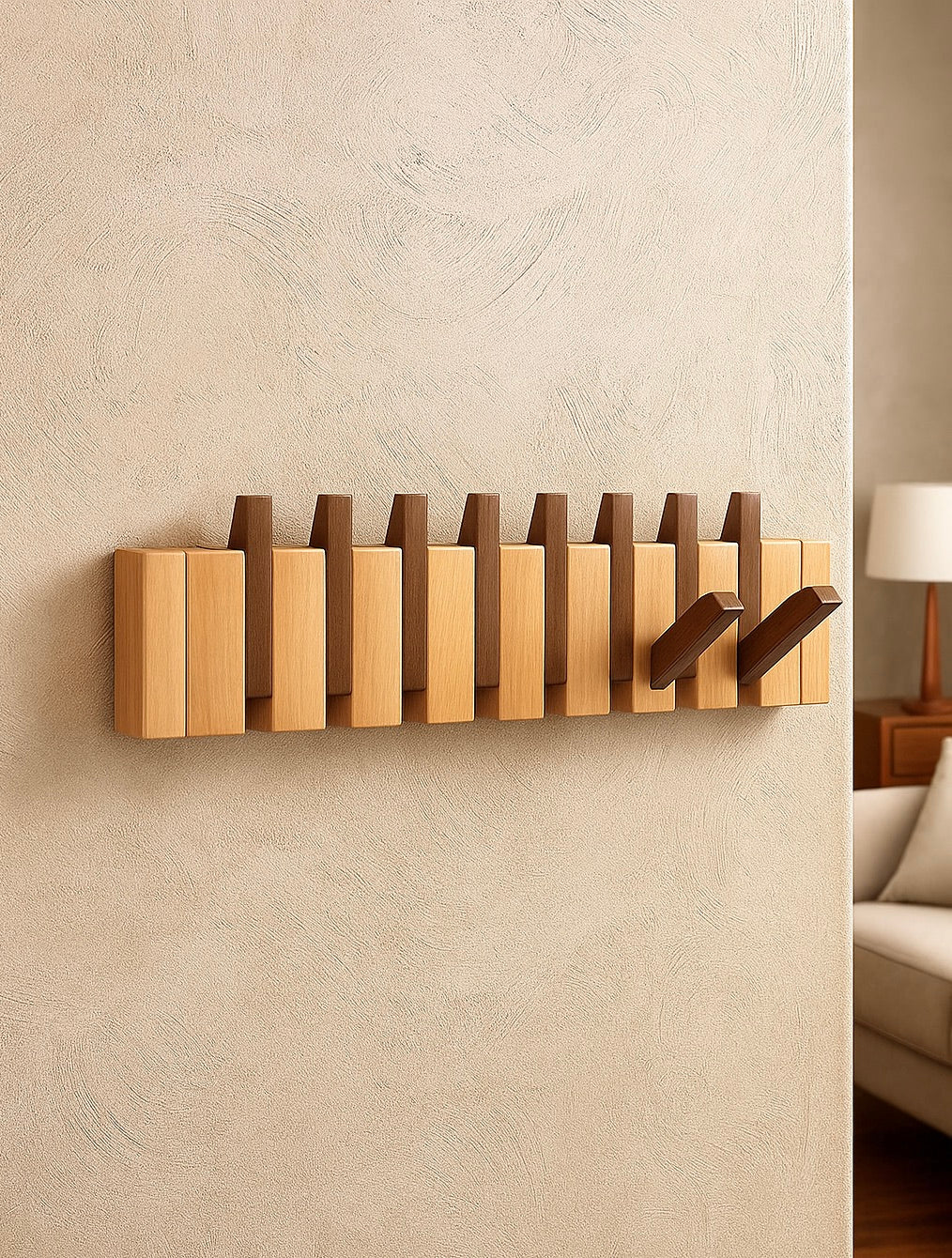 Folding Wooden Wall Hook   Organizer for Everyday Use