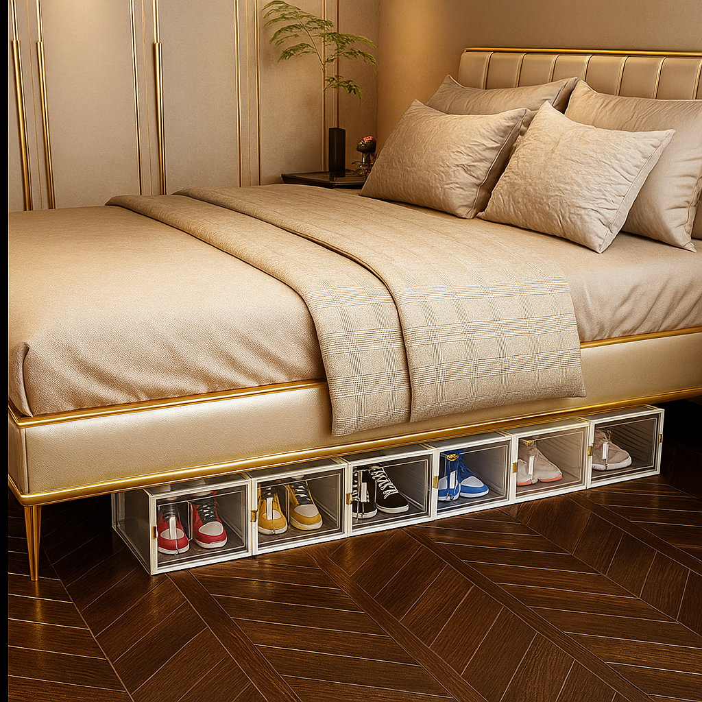 Stackable Mesh Shoe Boxes –   12 Pack for Organized Storage