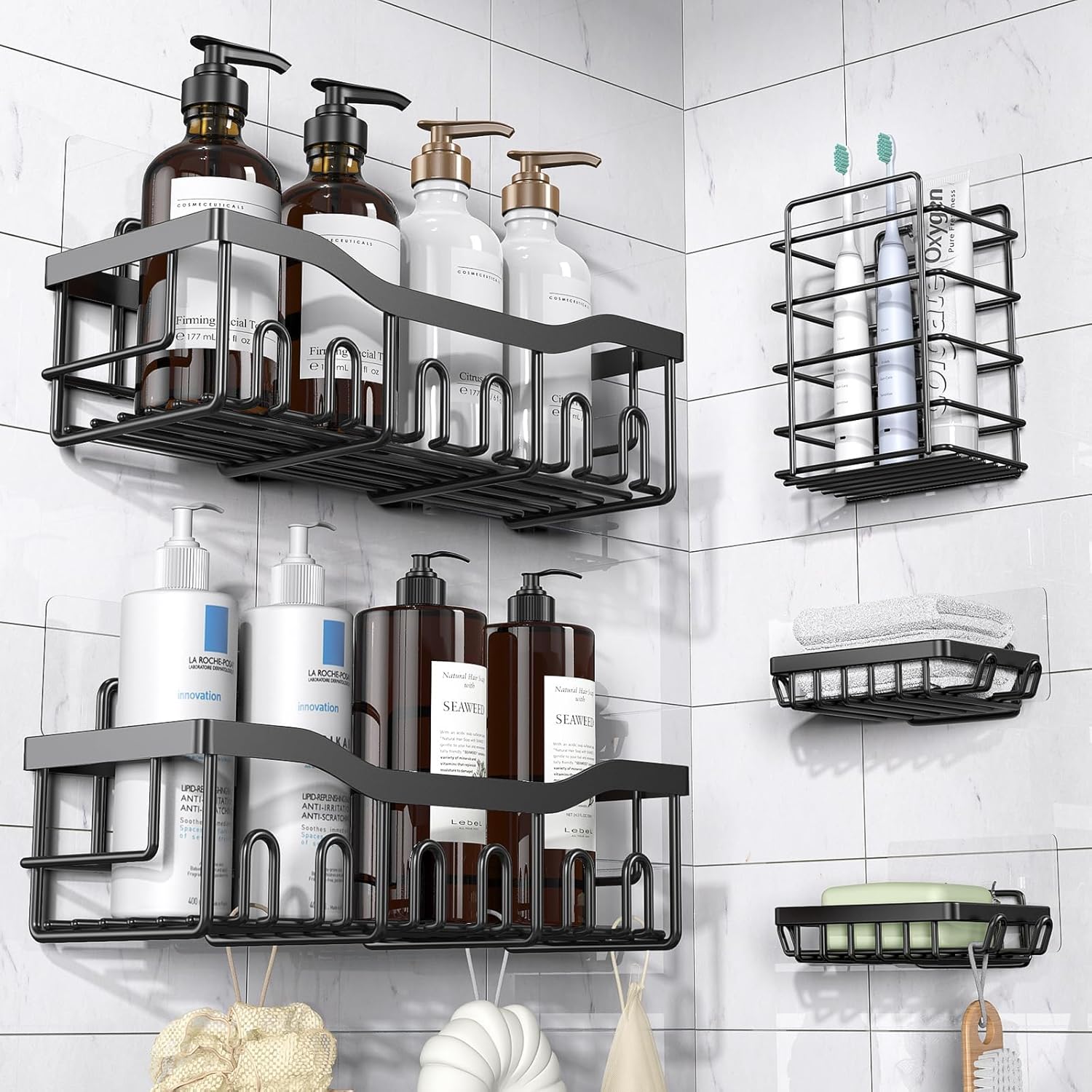 Luxury Bathroom Storage Shelves – 5 Pack