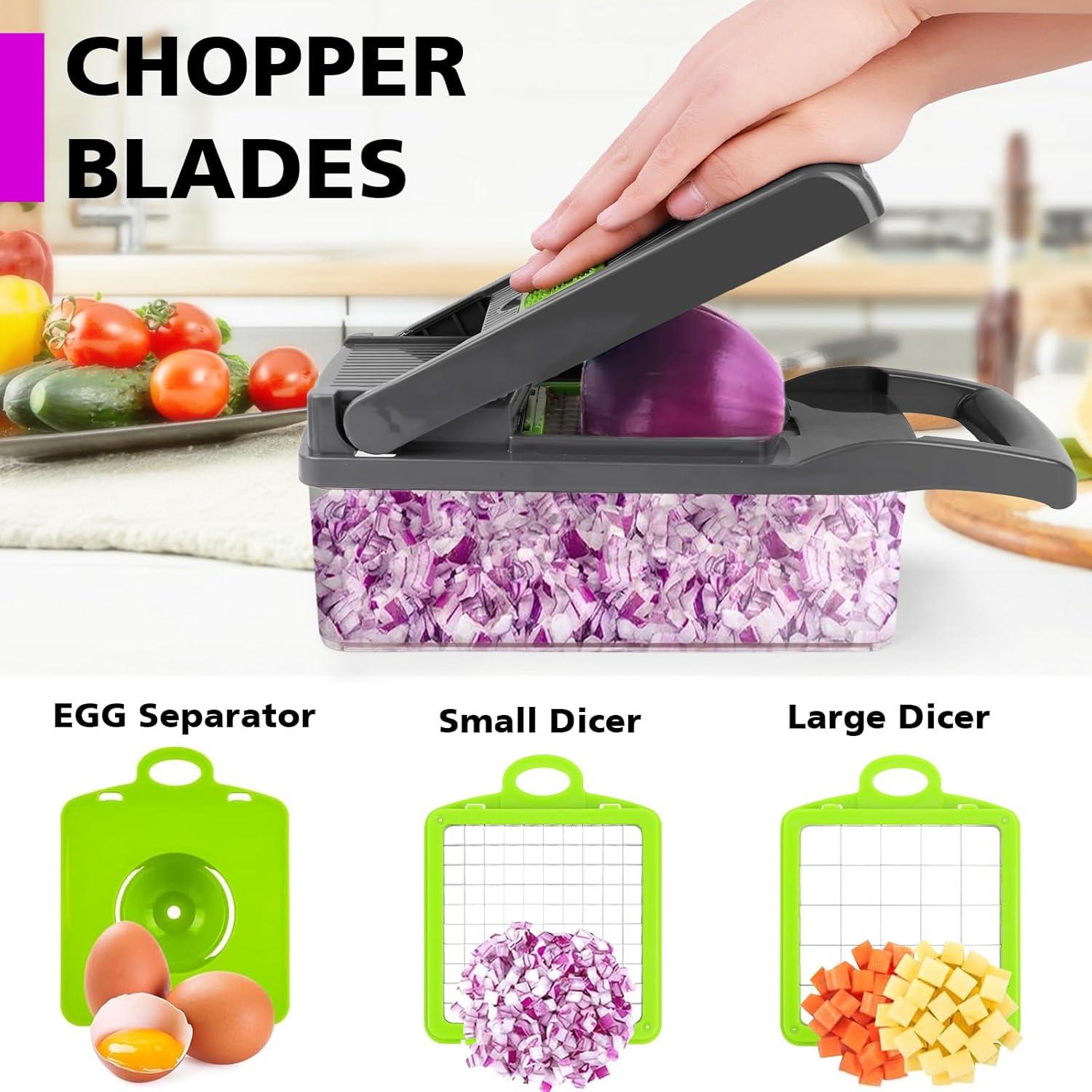 16-in-1 Premium Vegetable & Fruit Chopper with Container