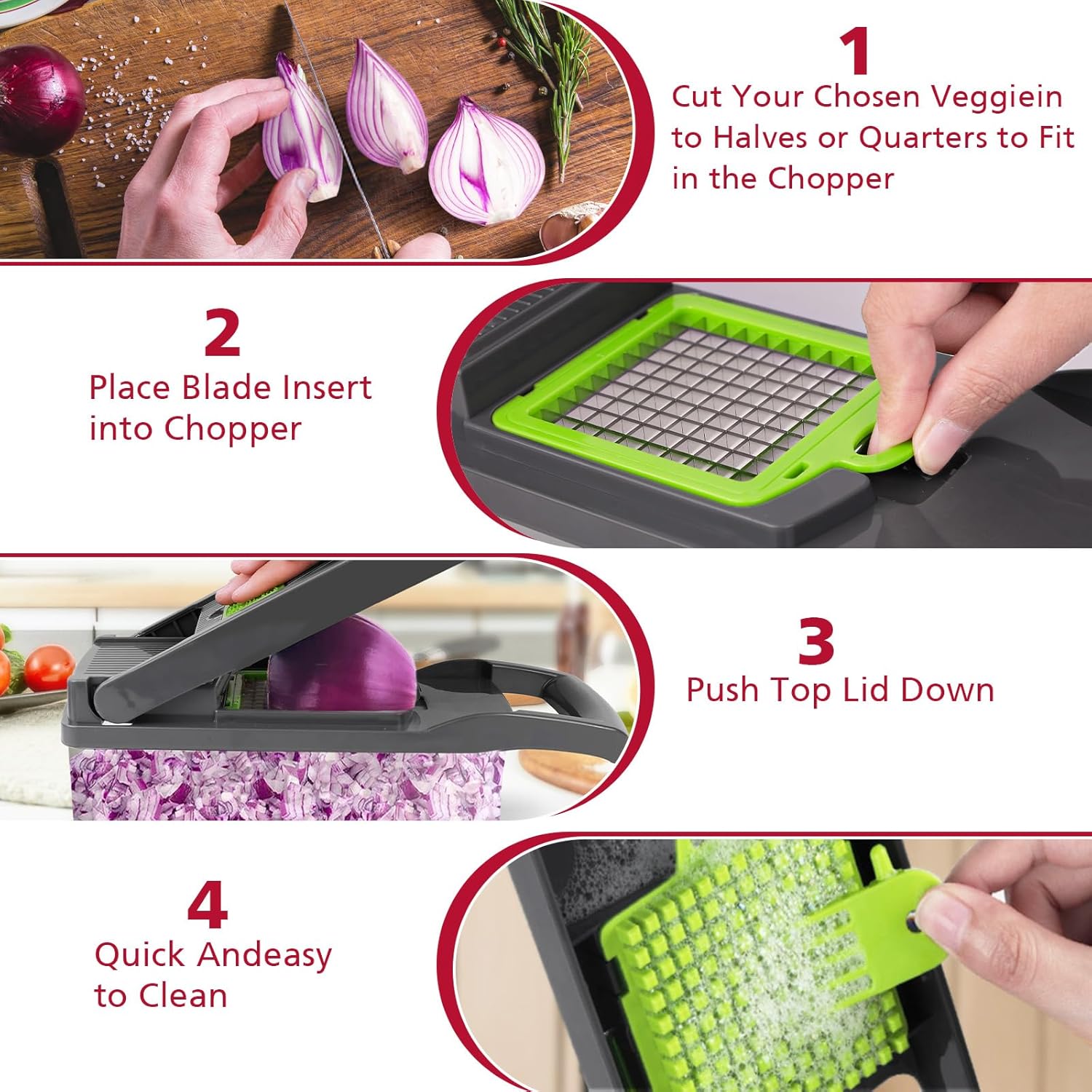 16-in-1 Premium Vegetable & Fruit Chopper with Container